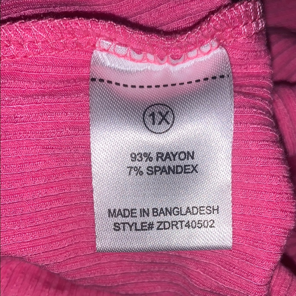 Fashion Nova 1X soft and stretchy ribbed  Vibrant Pink Halter Tank Top - Picture 7 of 7